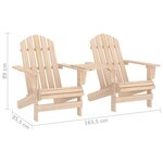 vidaXL Chaises de jardin Adirondack avec table Bois de sapin solide