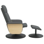 vidaXL Fauteuil de massage inclinable et repose-pieds gris foncé tissu