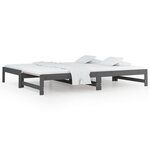 vidaXL Lit coulissant sans matelas gris 2x(90x200) cm