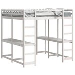 vidaXL Lit superposé et bureau et échelle 140x200cm bois de pin massif