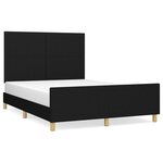 vidaXL Cadre de lit avec tête de lit Noir 140x200 cm Tissu