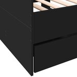 vidaXL Lit de jour avec tiroirs noir 90x190 cm bois d'ingénierie