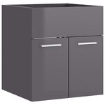 vidaXL Armoire d'évier Gris brillant 41x38 5x46 cm Bois d’ingénierie