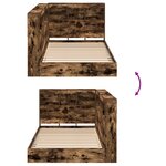 vidaXL Lit avec bibliothèque Chêne Fumé 75x190 cm Bois d'ingénierie