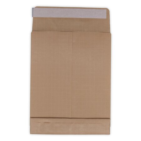 Lot de 20 enveloppes pochettes kraft armé à soufflet marron 260 x 330 + 50 mm