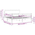 vidaXL Cadre de lit sans matelas blanc 200x200 cm bois massif
