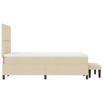 vidaXL Lit à ressorts avec Matelas & Banc Crème 120x200 cm Tissu
