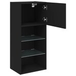 vidaXL Meuble TV avec lumières LED noir 40 5x30x90 cm