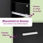 vidaXL Buffet noir 80x36x75 cm bois d'ingénierie