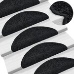 vidaXL Tapis d'escalier 10 Pièces 56x17x3 cm Noir