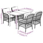 vidaXL Ensemble à manger de jardin avec coussins 5Pièces Beige poly rotin