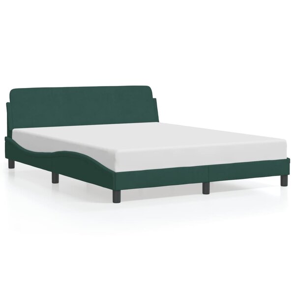 vidaXL Cadre de lit sans matelas vert foncé 160x200 cm velours