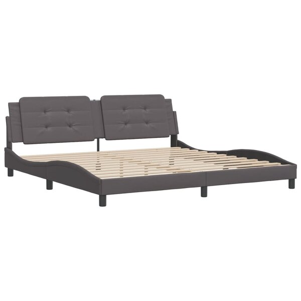 vidaXL Cadre de lit sans matelas gris 200x200 cm similicuir