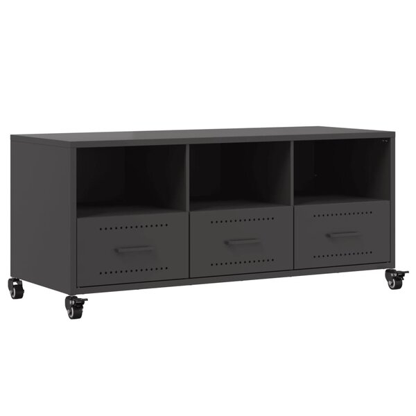 vidaXL Meuble TV noir 100 5x39x43 5 cm acier laminé à froid
