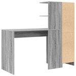 vidaXL Bureau avec rangement Gris Sonoma Bois d'ingénierie