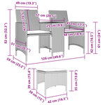 vidaXL Canapé de jardin 2 places avec table et tabourets beige rotin