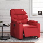 vidaXL Fauteuil inclinable électrique Rouge Similicuir