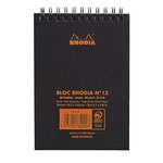 Bloc bureau rhodia noir spirale 80 feuilles 5 x 5 cm n° 13 format 10 5 x 14 8 cm - lot de 5