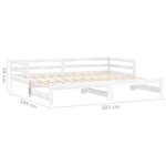 vidaXL Lit coulissant 2x(90x200) cm Blanc Bois de pin massif
