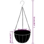 vidaXL Supports de panier suspendu avec jardinières 4 Pièces noir acier