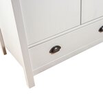 vidaXL Garde-robe à 3 portes Hill Blanc 127x50x170 cm Bois pin solide