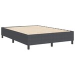 vidaXL Lit Box Spring Gris Foncé 140x200 cm Tissu Corde