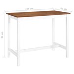 vidaXL Table de bar Bois massif 108x60x91 cm