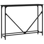 vidaXL Table console noir 102x22 5x75 cm bois d'ingénierie