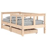 vidaXL Cadre de lit enfant avec tiroirs 70x140 cm bois de pin massif