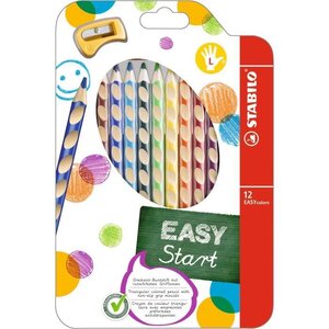STABILO Étui thermoformé de 12 Crayons de couleur Easycolors + 1 Taille - crayon