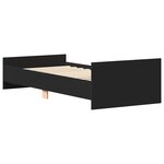 vidaXL Cadre de lit sans matelas noir 90x200 cm bois d'ingénierie
