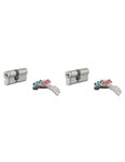 THIRARD - Lot de 2 cylindres de serrure double entrée T2  30x30mm  s'entrouvrant  nickel 8 clés/cylindre