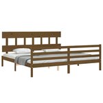 vidaXL Cadre de lit sans matelas marron miel 200x200 cm bois massif