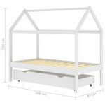 vidaXL Cadre de lit enfant avec tiroir blanc bois pin massif 80x160 cm