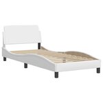 vidaXL Lit avec matelas blanc 90x190 cm similicuir
