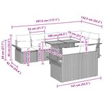 vidaXL Ensemble de salle à manger de jardin 9 pièces avec coussins noir poly rattan acacia