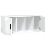 vidaXL Meuble TV Blanc brillant 100x35x40 cm Bois d'ingénierie