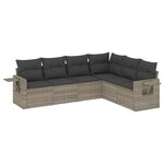 vidaXL Salon de jardin 6 Pièces avec coussins gris clair résine tressée