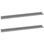 vidaXL Étagères murales 2 Pièces Gris 100x9x3 cm