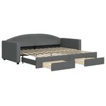 vidaXL Lit de jour avec gigogne et tiroirs sans matelas 90x200 cm