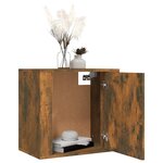 vidaXL Table de chevet murale Chêne fumé 50x30x47 cm