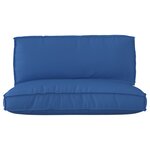 vidaXL Ensemble de 2 coussins sur palette Bleu royal Tissu Oxford