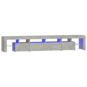 vidaXL Meuble TV avec lumières LED Gris béton 230x36 5x40 cm
