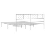 vidaXL Cadre de lit métal avec tête de lit blanc 183x213 cm
