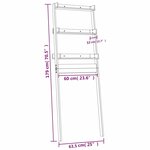 vidaXL Étagère de toilette Blanc 63 5x32x179 cm Bois de pin massif