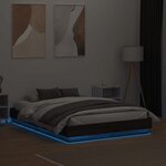 vidaXL Cadre de lit avec LED sans matelas chêne marron 120x190 cm