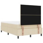 vidaXL Lit à ressorts avec Matelas & Banc Crème 120x200 cm Tissu