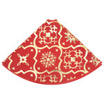 vidaXL Jupe de sapin de Noël de luxe avec chaussette Rouge 90 cm Tissu