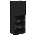 vidaXL Meuble TV avec lumières LED noir 40 5x30x102 cm