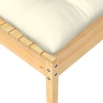 vidaXL Canapé 2 places de jardin et coussins crème Bois de pin solide
